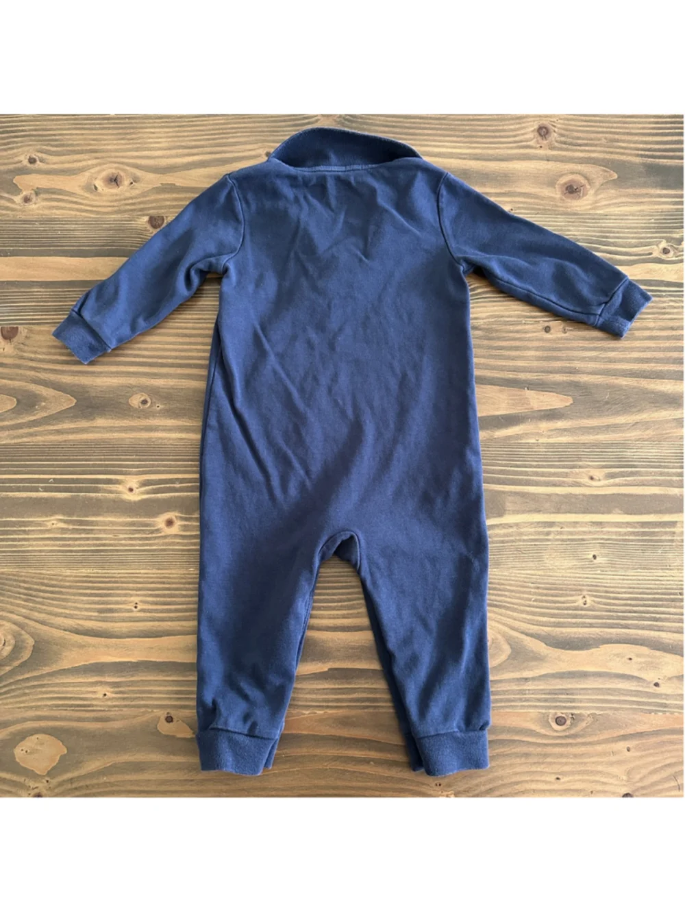 Polo Ralph Lauren Baby Romper 12M Navy All Over Pony Logo Long Sleeve